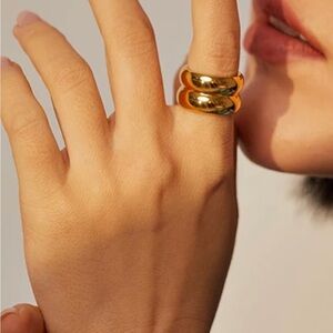 Gold Double Dome Ring